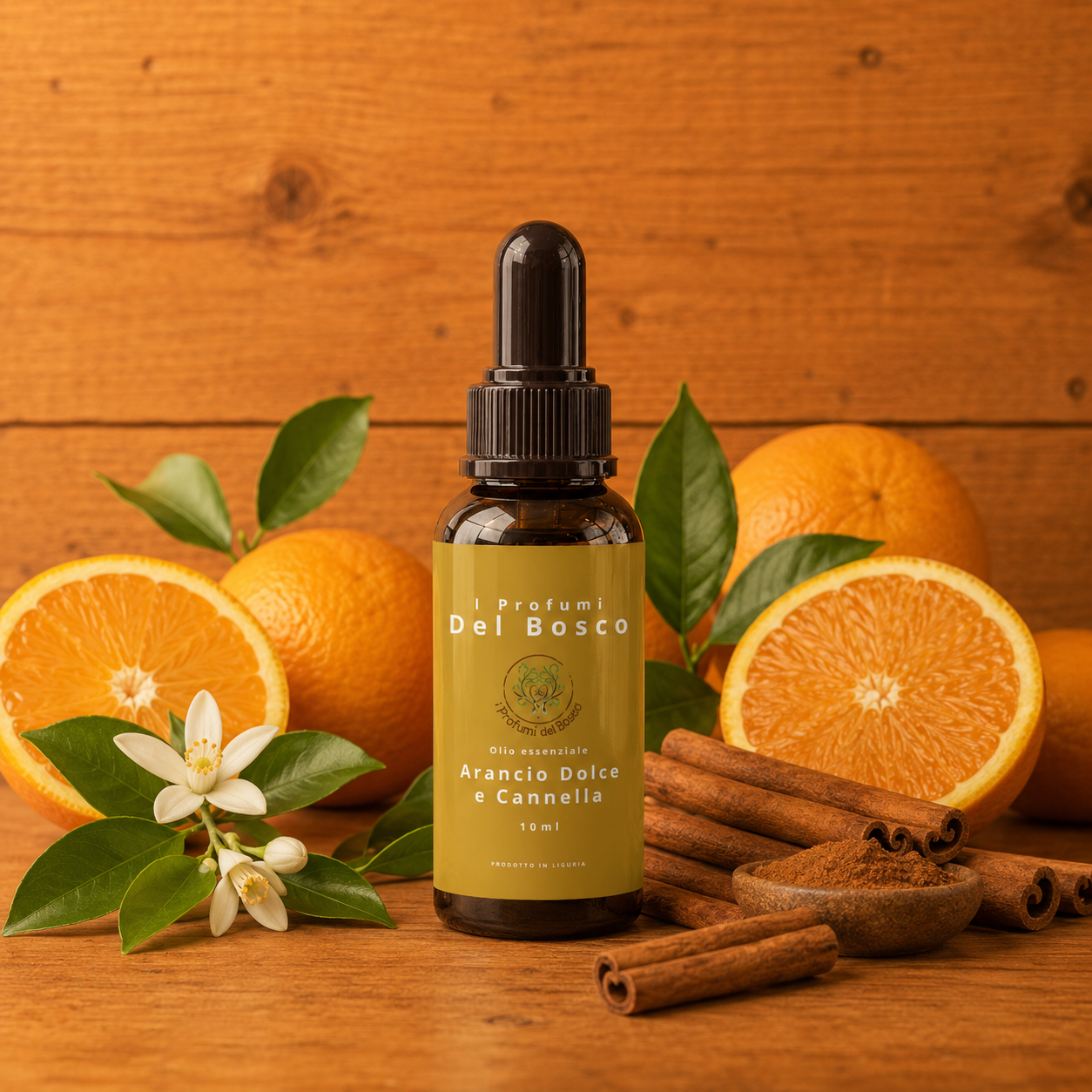 Olio essenziale all’arancio dolce e cannella foglie