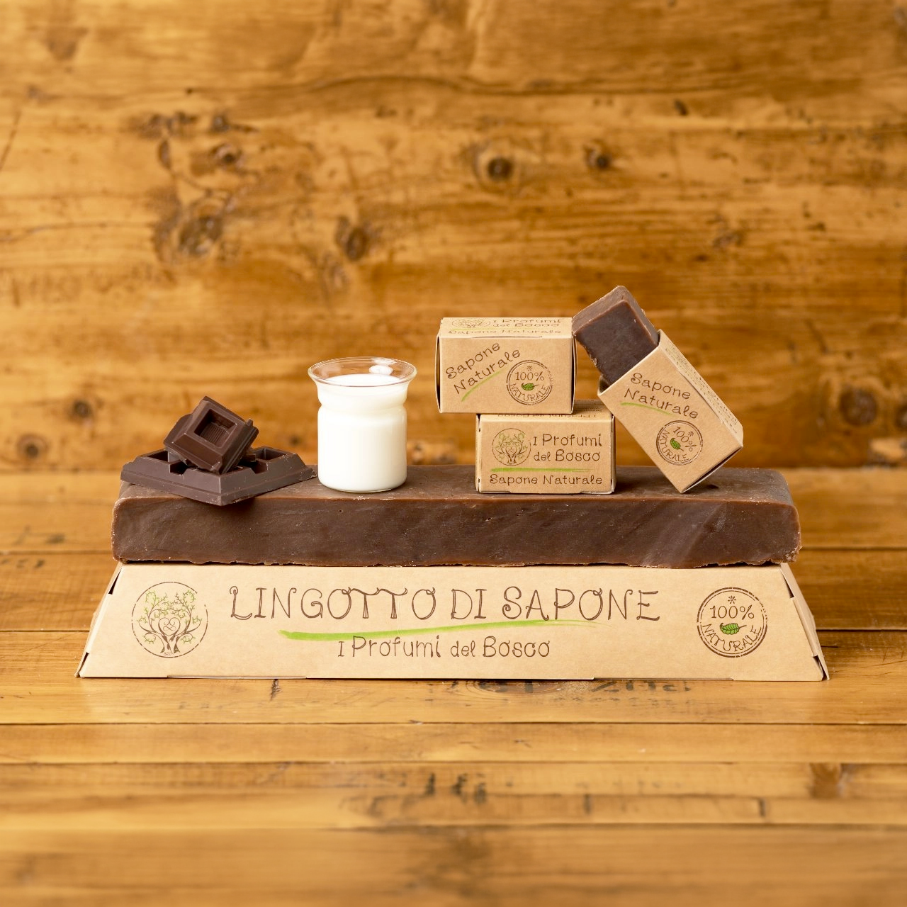 Lingotto di sapone naturale artigianale al latte d’asina e cioccolato