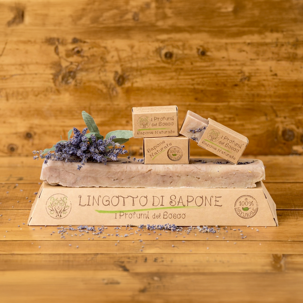 Lingotto di sapone naturale artigianale alla lavanda