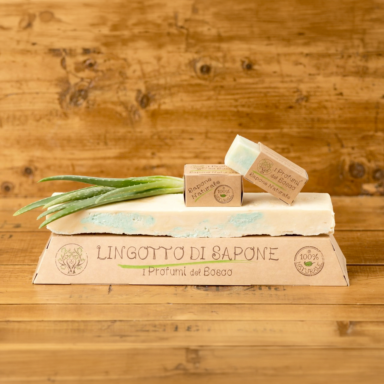 Lingotto di sapone naturale artigianale all’aloe vera e melissa